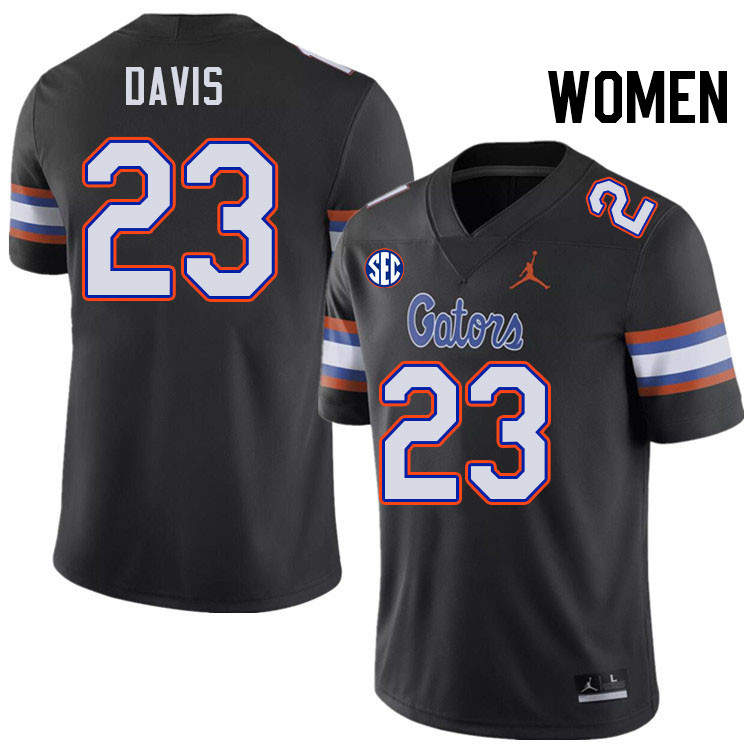 Women #23 Josiah Davis Florida Gators College Football Jerseys Stitched-Black